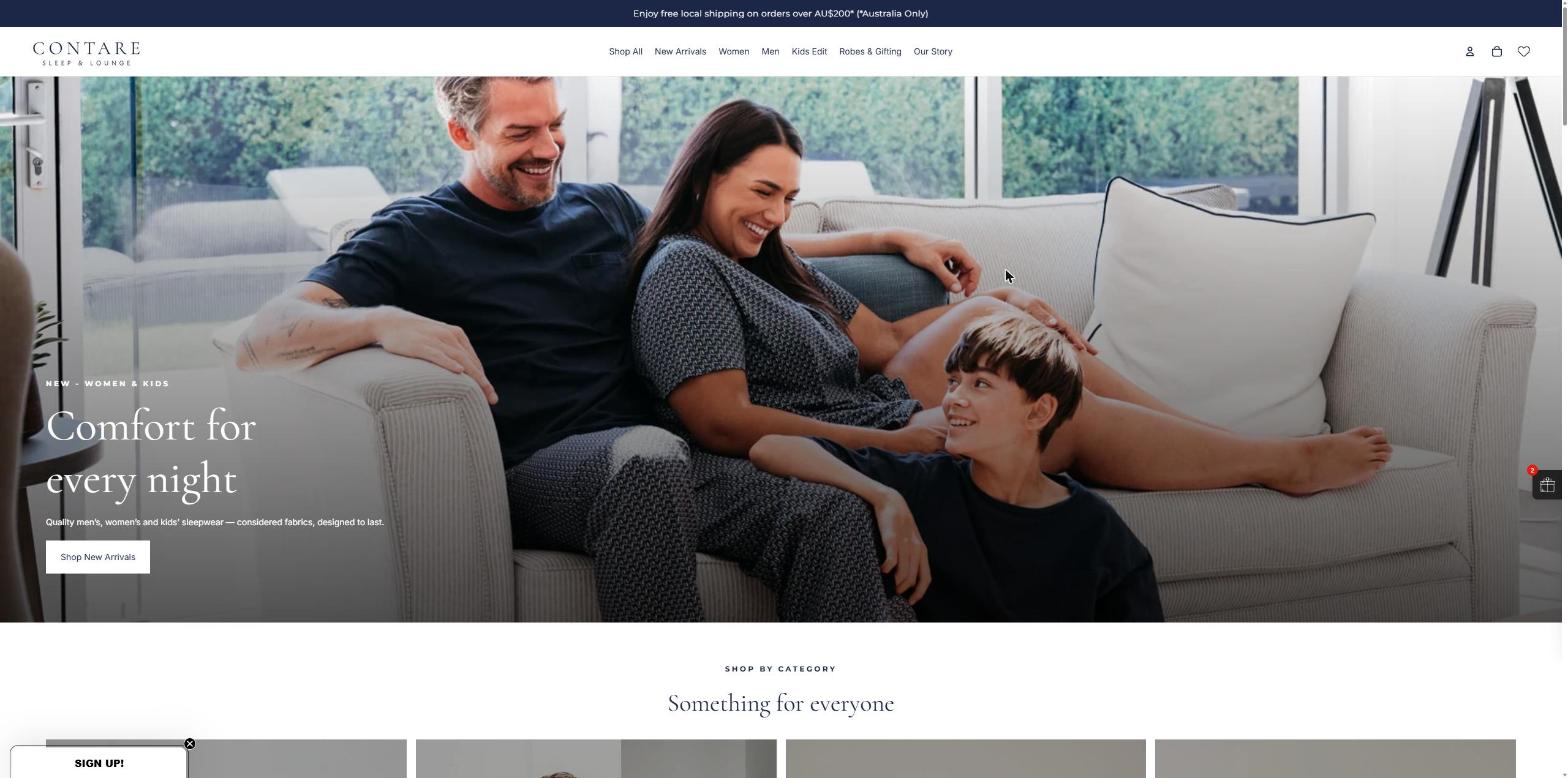 Contare Shopify website designed by Little Crank